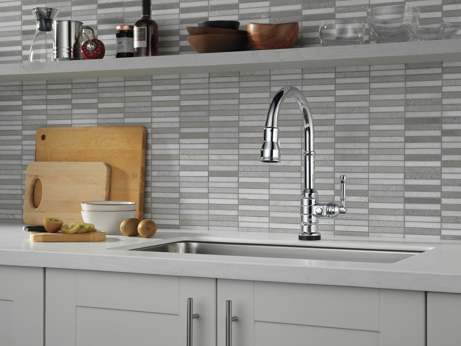 Delta Broderick 9190T Single Handle Pull-Down Kitchen Faucet With TouchTouch 2O Technology, chrome - view 3