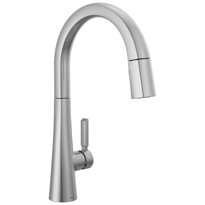 Delta Monrovia 9191 Single Handle Pull-Down Kitchen Faucet, lumicoat arctic stainless