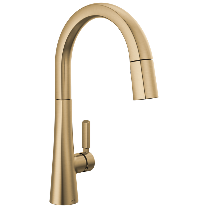 Delta Monrovia 9191 Single Handle Pull-Down Kitchen Faucet, lumicoat champagne bronze