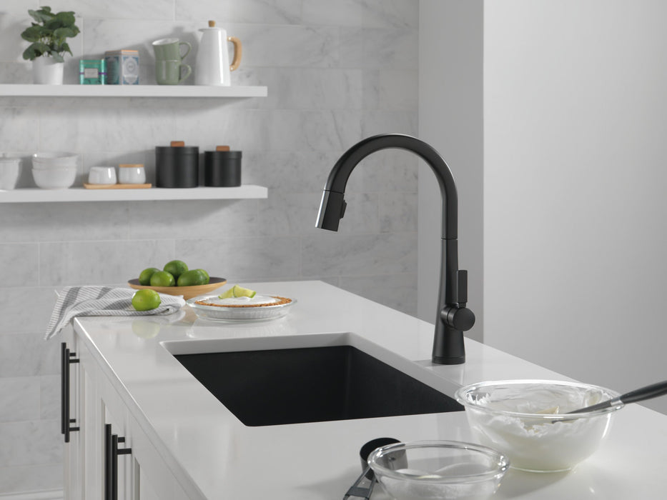 Delta Monrovia: Single Handle Pull-Down Kitchen Faucet With Touch2O Technology, matte black - view 4