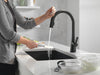 Delta Monrovia: Single Handle Pull-Down Kitchen Faucet With Touch2O Technology, matte black - view 5