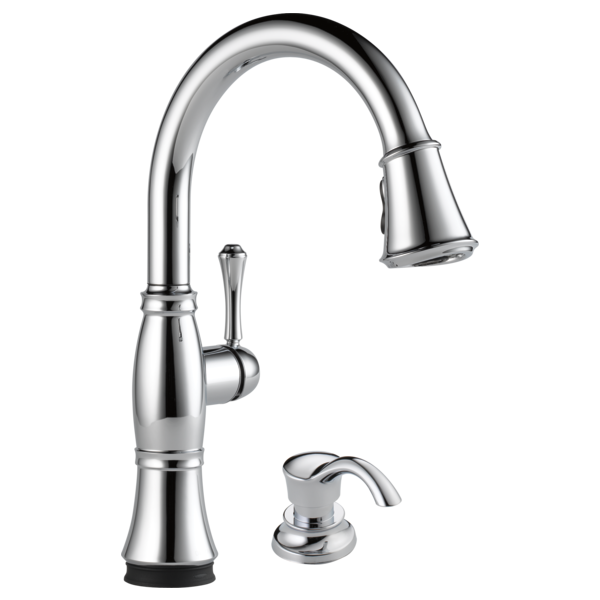 Delta Cassidy™: Single Handle Pull-Down Kitchen Faucet with Touch<sub>2</sub>O and ShieldSpray Technologies, lumicoat...