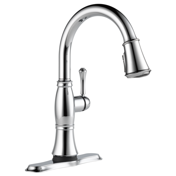Delta Cassidy™: Single Handle Pull-Down Kitchen Faucet with Touch<sub>2</sub>O and ShieldSpray Technologies, lumicoat...