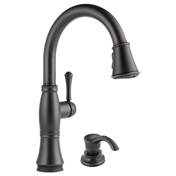 Delta Cassidy™: Single Handle Pull-Down Kitchen Faucet with Touch<sub>2</sub>O and ShieldSpray Technologies, venetian...