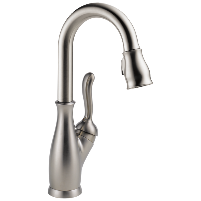 Delta Leland 9678 Single Handle Pull-Down Bar / Prep Faucet, spotshield stainless