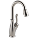 Delta Leland 9678 Single Handle Pull-Down Bar / Prep Faucet, spotshield stainless