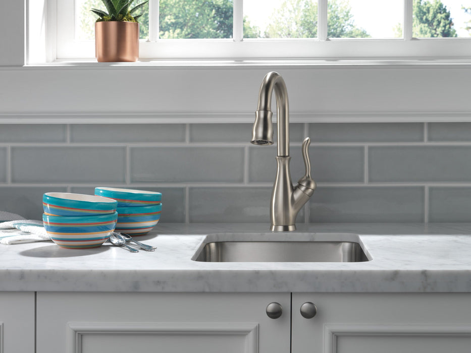 Delta Leland 9678 Single Handle Pull-Down Bar / Prep Faucet, spotshield stainless - view 4