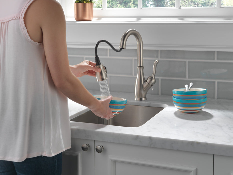 Delta Leland 9678 Single Handle Pull-Down Bar / Prep Faucet, spotshield stainless - view 5