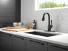 Delta Leland 9678T Single Handle Pull-Down Bar / Prep Faucet with TouchTouch 2O Technology, matte black - view 5