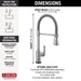 Delta Broderick 9690T Single-Handle Pull-Down Spring Kitchen Faucet with TouchTouch 2O Technology, arctic stainless - view 3