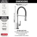 Delta Broderick 9690T Single-Handle Pull-Down Spring Kitchen Faucet with TouchTouch 2O Technology, chrome - view 3