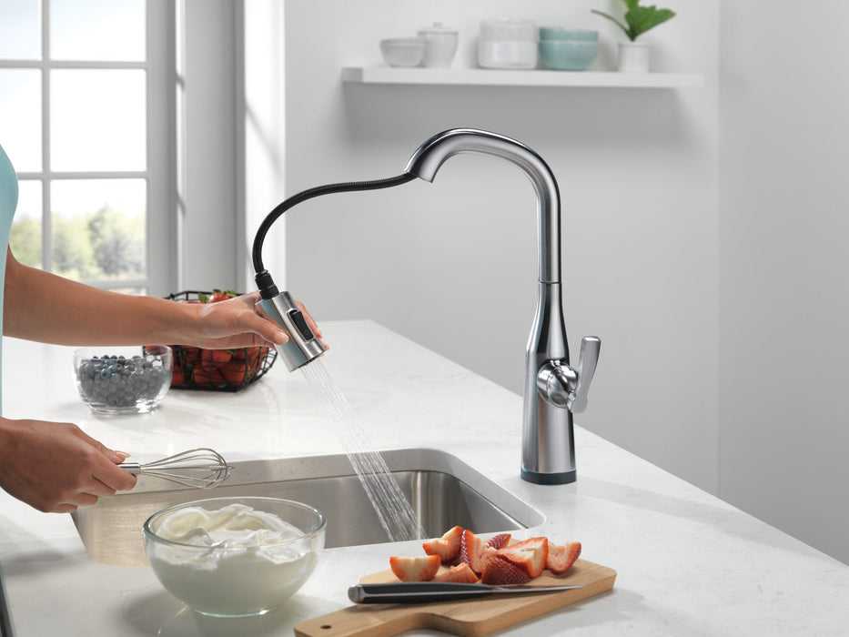 Delta Stryke 9976T Single Handle Pull-Down Bar/Prep Faucet with TouchTouch 2O Technology, lumicoat arctic stainless - view 4