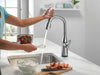 Delta Stryke 9976T Single Handle Pull-Down Bar/Prep Faucet with TouchTouch 2O Technology, lumicoat arctic stainless - view 5