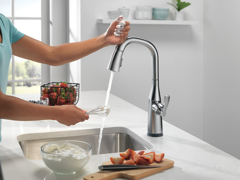 Delta Stryke 9976T Single Handle Pull-Down Bar/Prep Faucet with TouchTouch 2O Technology, lumicoat arctic stainless - view 5