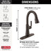 Delta Coranto 9979T Single Handle Pull-Down Bar/Prep Faucet with TouchTouch 2O Technology, venetian bronze - view 2