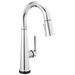 Delta Emmeline: Single Handle Pull Down Bar/Prep Faucet with Touch2O Technology, lumicoat chrome