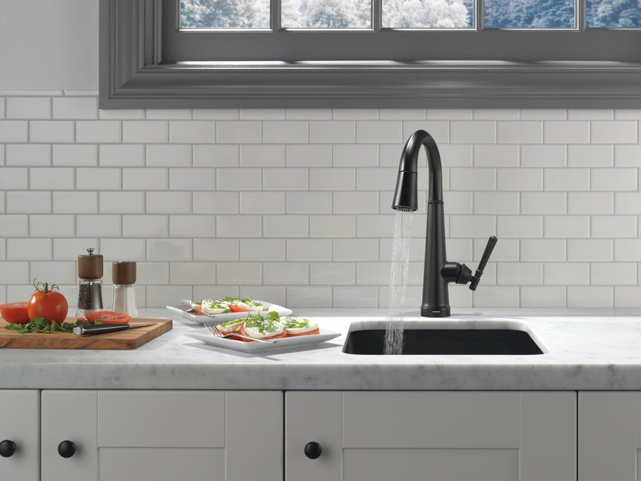 Delta Emmeline: Single Handle Pull Down Bar/Prep Faucet with Touch2O Technology, matte black - view 3
