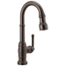 Delta Broderick 9990T Single Handle Pull-Down Bar/Prep Faucet with TouchTouch 2O Technology, venetian bronze