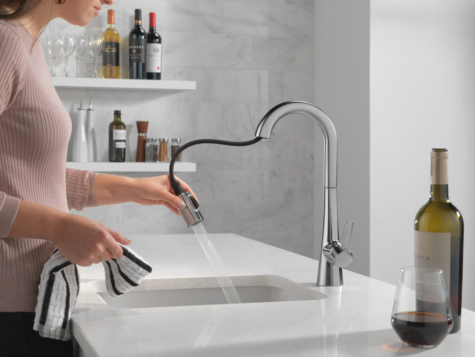 Delta Monrovia 9991 Single Handle Pull-Down Bar/Prep Faucet, lumicoat arctic stainless - view 5