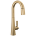 Delta Monrovia 9991 Single Handle Pull-Down Bar/Prep Faucet, lumicoat champagne bronze