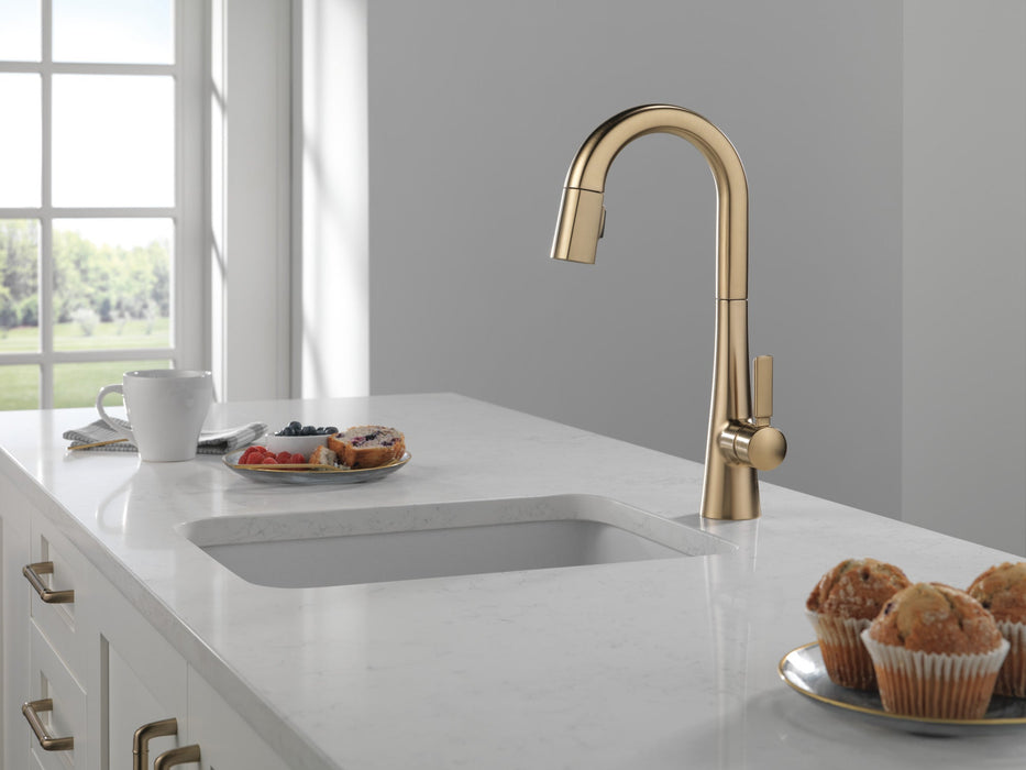 Delta Monrovia 9991 Single Handle Pull-Down Bar/Prep Faucet, lumicoat champagne bronze - view 3