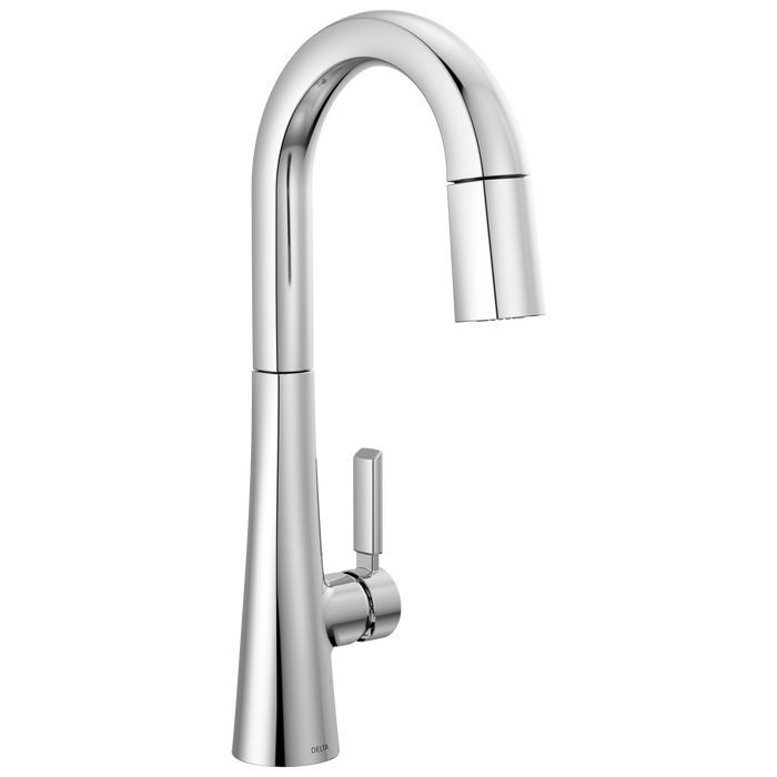 Delta Monrovia 9991 Single Handle Pull-Down Bar/Prep Faucet, lumicoat chrome
