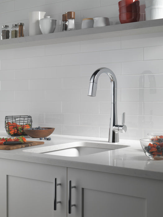 Delta Monrovia 9991 Single Handle Pull-Down Bar/Prep Faucet, lumicoat chrome - view 4