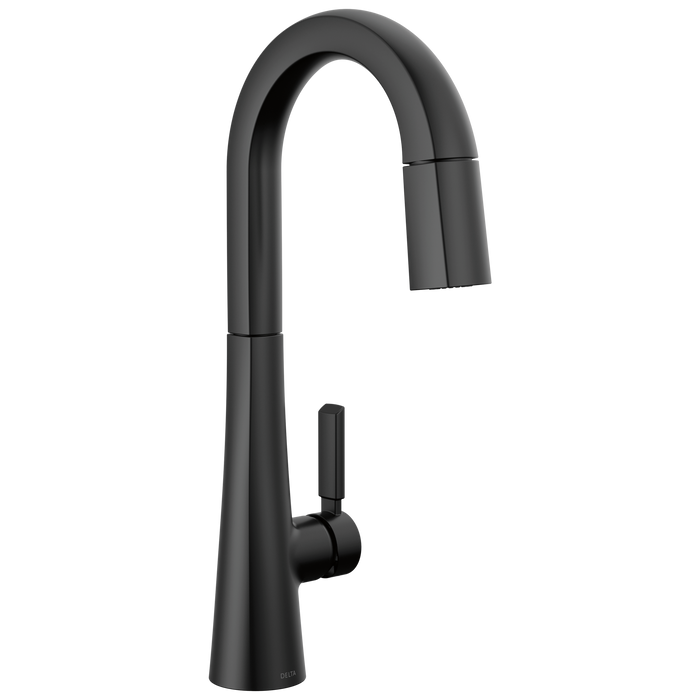 Delta Monrovia 9991 Single Handle Pull-Down Bar/Prep Faucet, matte black