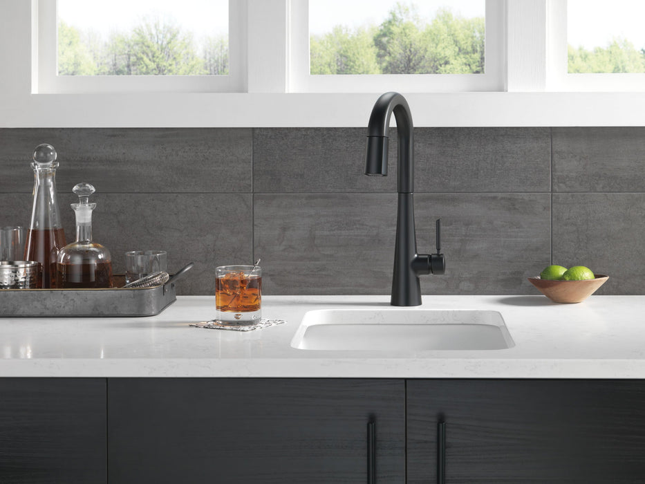 Delta Monrovia 9991 Single Handle Pull-Down Bar/Prep Faucet, matte black - view 3