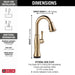 Delta Cassidy: Single Handle Pulldown Bar/Prep with Touch<sub>2</sub>O Technology, lumicoat champagne bronze - view 3