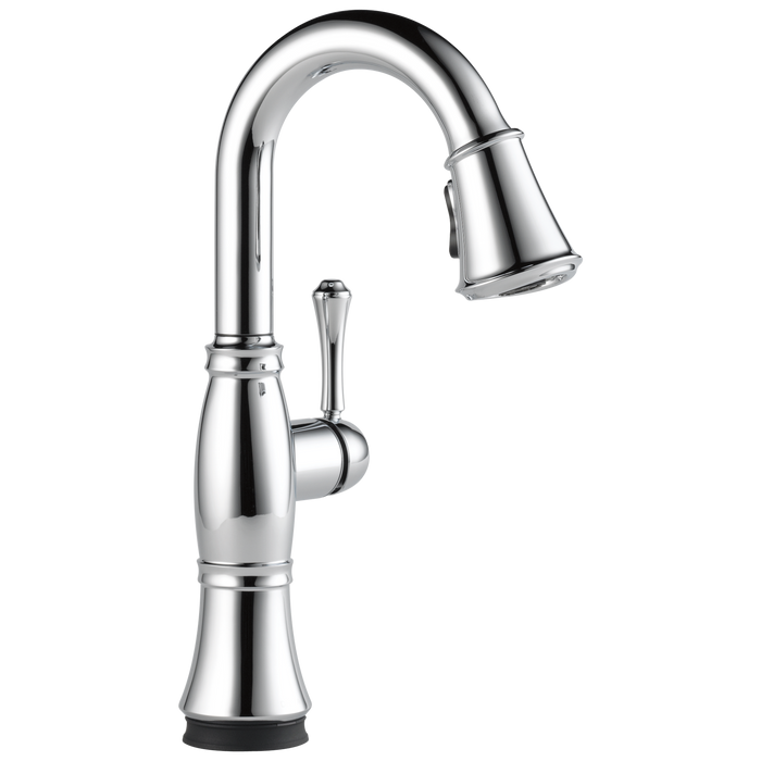 Delta Cassidy: Single Handle Pulldown Bar/Prep with Touch<sub>2</sub>O Technology, lumicoat chrome