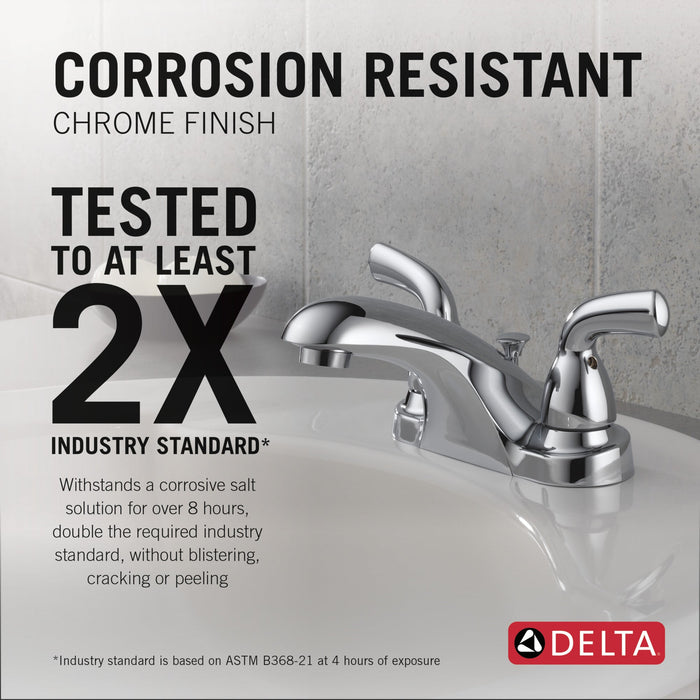 Delta Foundations B2510LF Two Handle Centerset Bathroom Faucet, chrome 3 - view 3