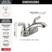 Delta Foundations B2510LF Two Handle Centerset Bathroom Faucet, stainless - view 5
