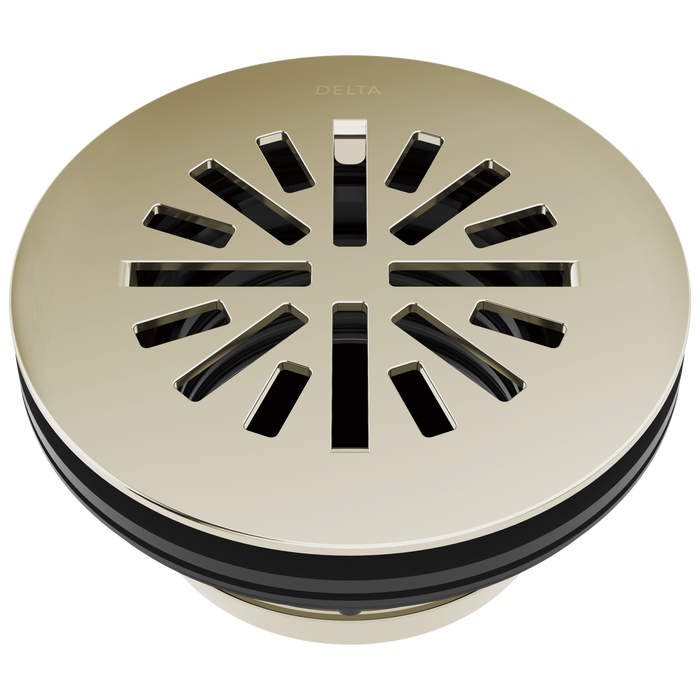 Delta DT051411 4" Prefab Round Shower Drain, polished nickel