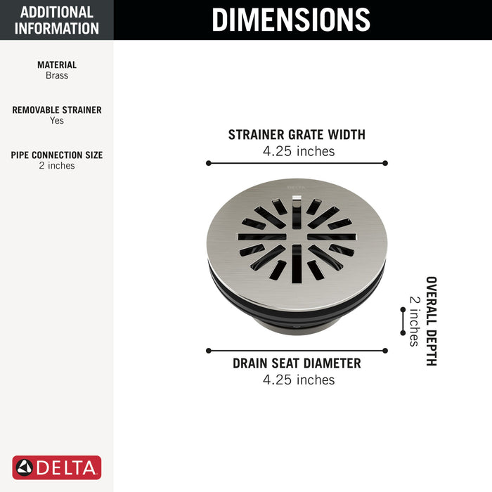 Delta DT051411 4" Prefab Round Shower Drain, stainless - view 4