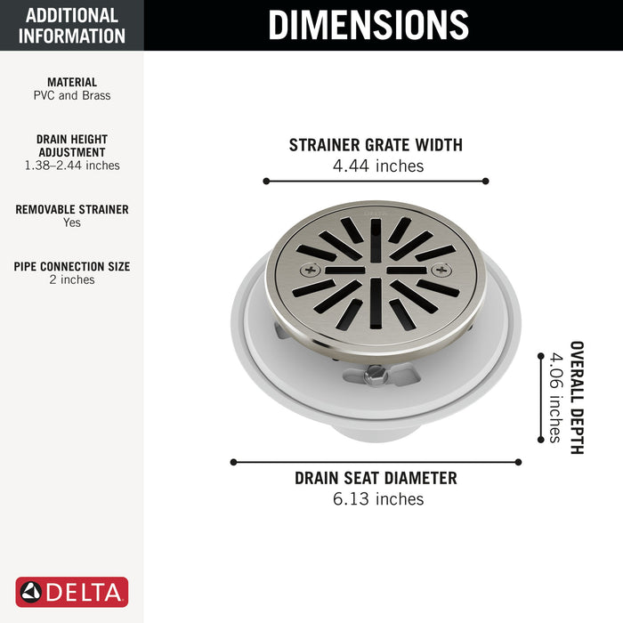 Delta DT061411 4" Tile-In Round Shower Drain, stainless - view 4