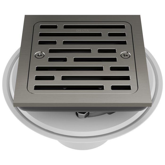 Delta DT062412 4" Tile-In Square Shower Drain, black stainless