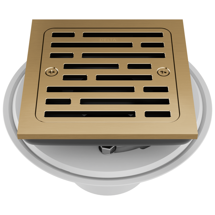 Delta DT062412 4" Tile-In Square Shower Drain, champagne bronze