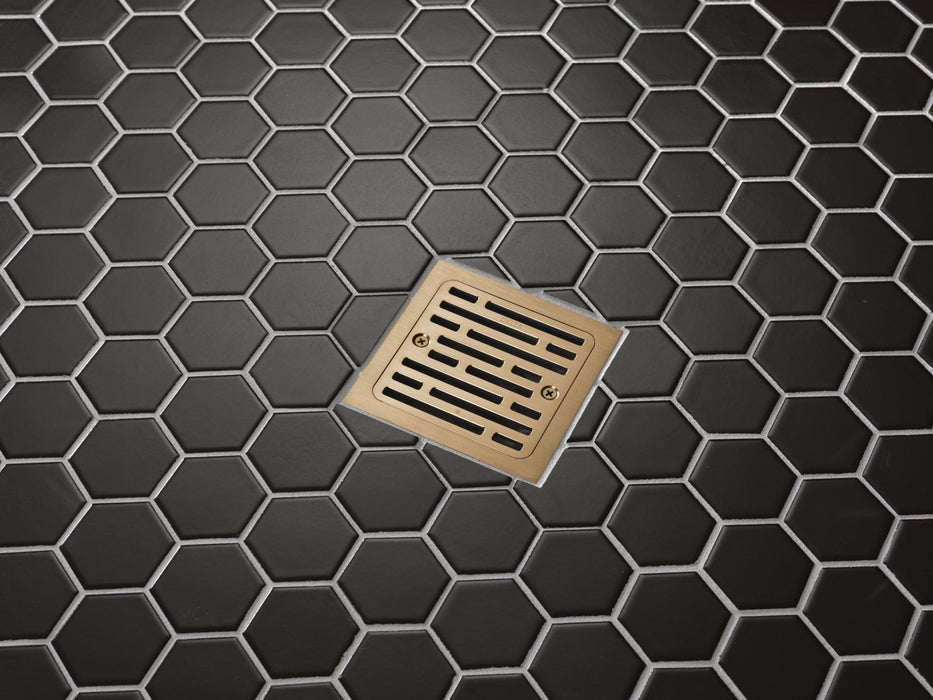 Delta DT062412 4" Tile-In Square Shower Drain, champagne bronze - view 3