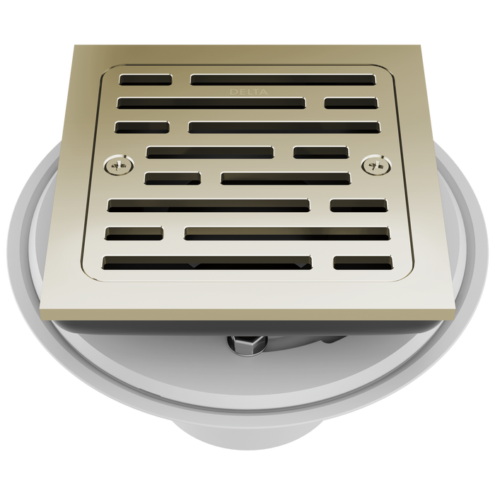 Delta DT062412 4" Tile-In Square Shower Drain, polished nickel