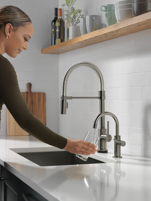 Delta 1930 Contemporary Round Beverage Faucet, black stainless - view 3