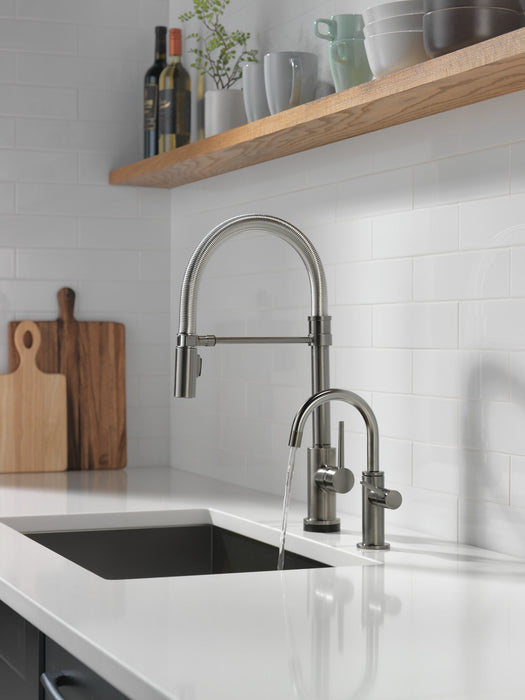 Delta 1930 Contemporary Round Beverage Faucet, black stainless - view 4