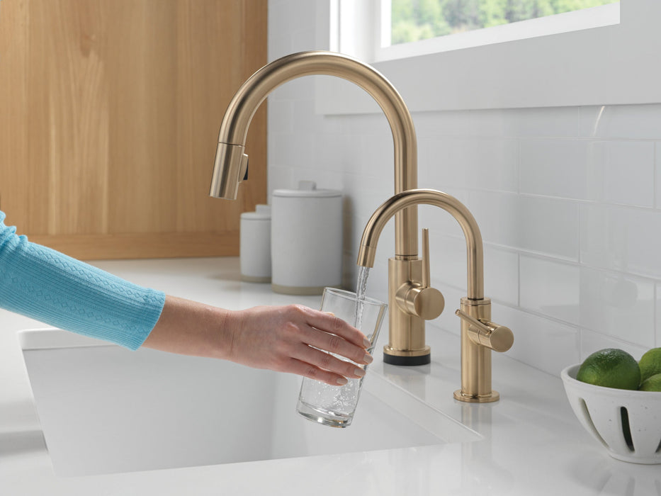 Delta 1930 Contemporary Round Beverage Faucet, champagne bronze - view 3