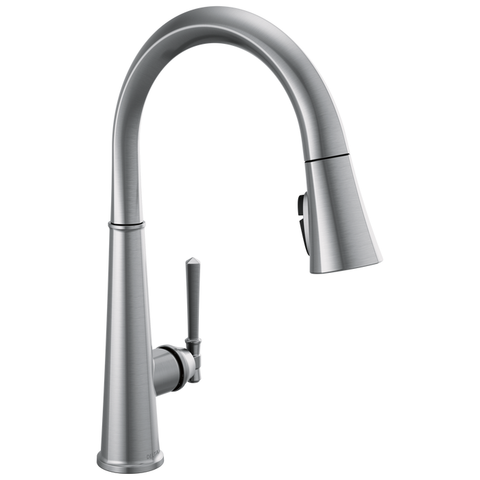 Delta Emmeline 9182 Single Handle Pull-Down Kitchen Faucet, lumicoat arctic stainless