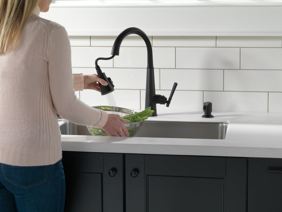 Delta Emmeline 9182 Single Handle Pull-Down Kitchen Faucet, matte black - view 4