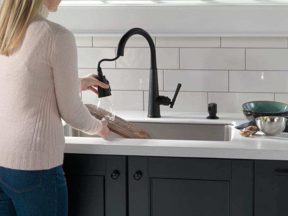 Delta Emmeline 9182 Single Handle Pull-Down Kitchen Faucet, matte black - view 5