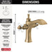 Delta Dorval 857 Two Handle Single Hole Monoblock Bathroom Faucet, champagne bronze porcelain - view 2