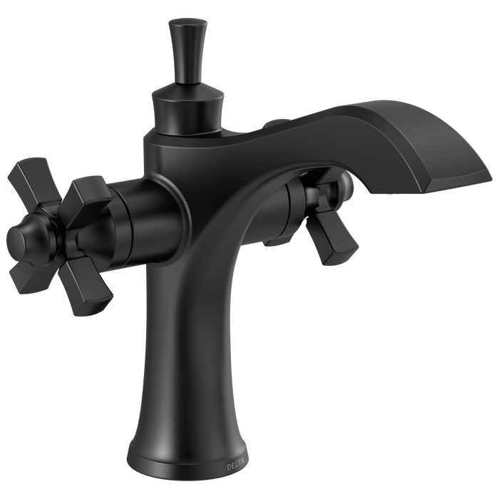 Delta Dorval 857 Two Handle Single Hole Monoblock Bathroom Faucet, matte black