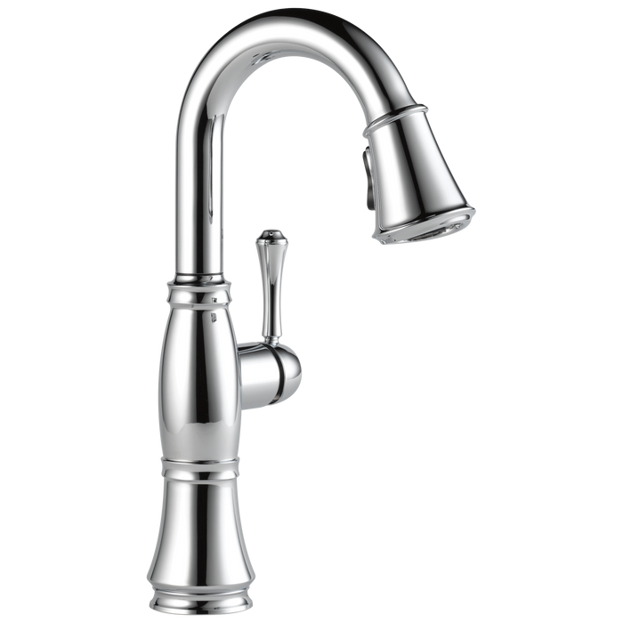 Delta Cassidy 9997 Single Handle Pull-Down Bar/Prep Faucet, lumicoat chrome