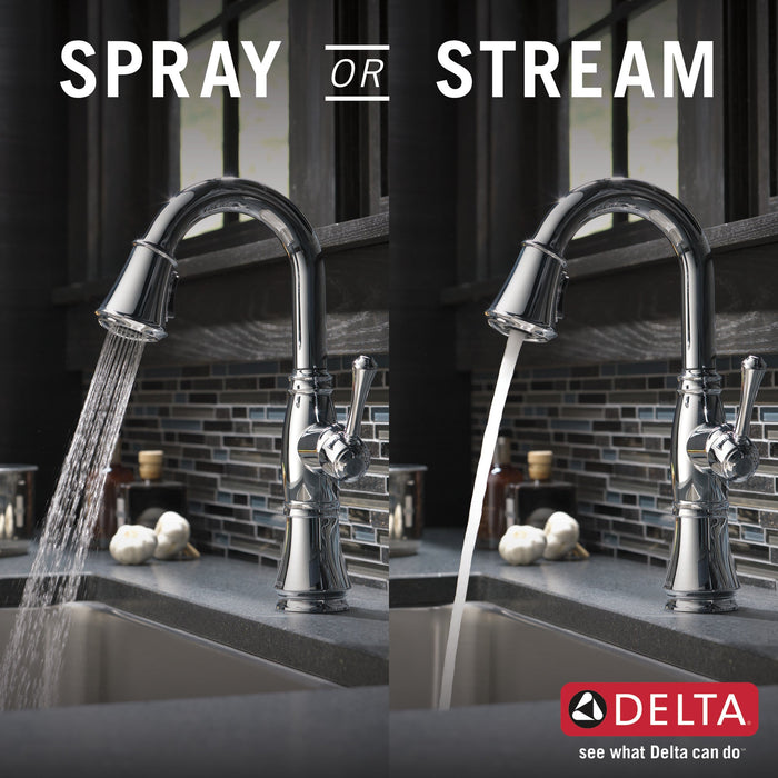 Delta Cassidy 9997 Single Handle Pull-Down Bar/Prep Faucet, lumicoat chrome - view 4